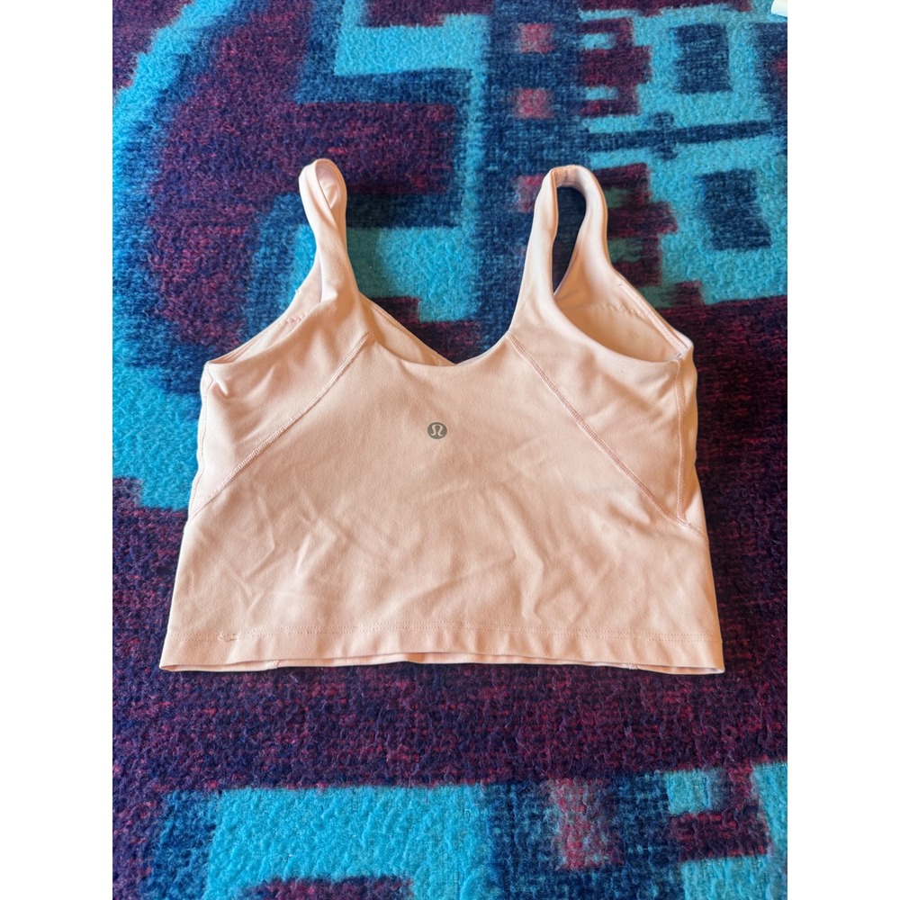 Lululemon Align Tank Top Light Pink Built-In Bra Yoga Crop Top Women's